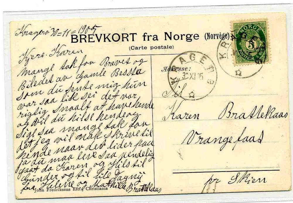 12-13 november 1905 Velkommen  st kragerø 1905