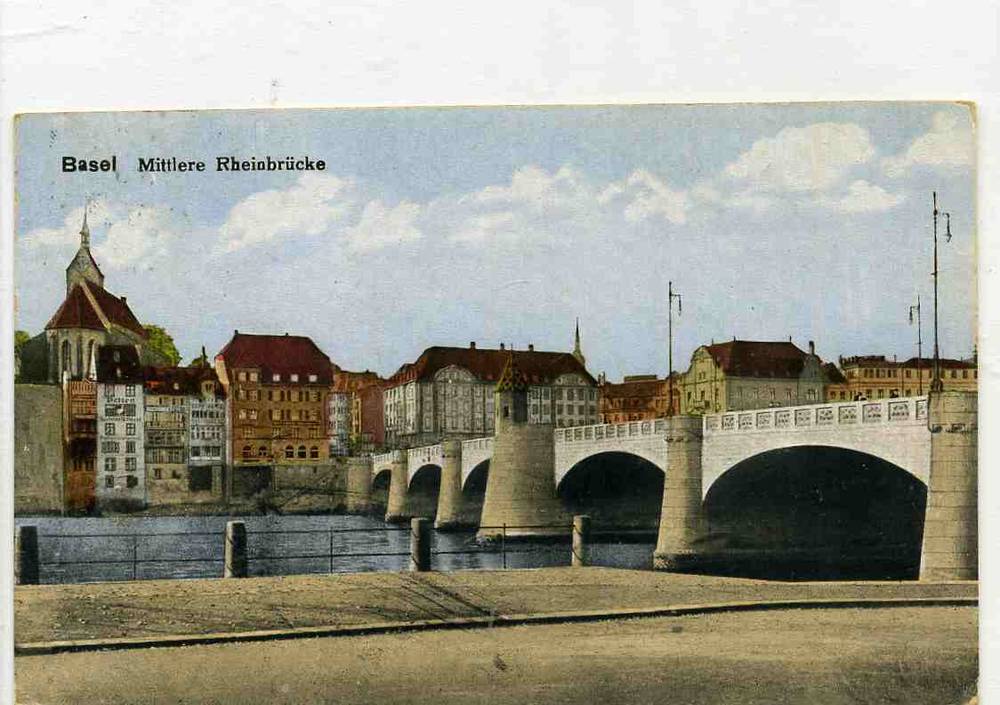 Basel Mittlere Rheinbrucke  st Basel 1921 No 968