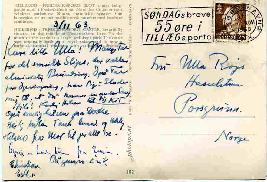 Fredriksborg slott 1963 Grønlund