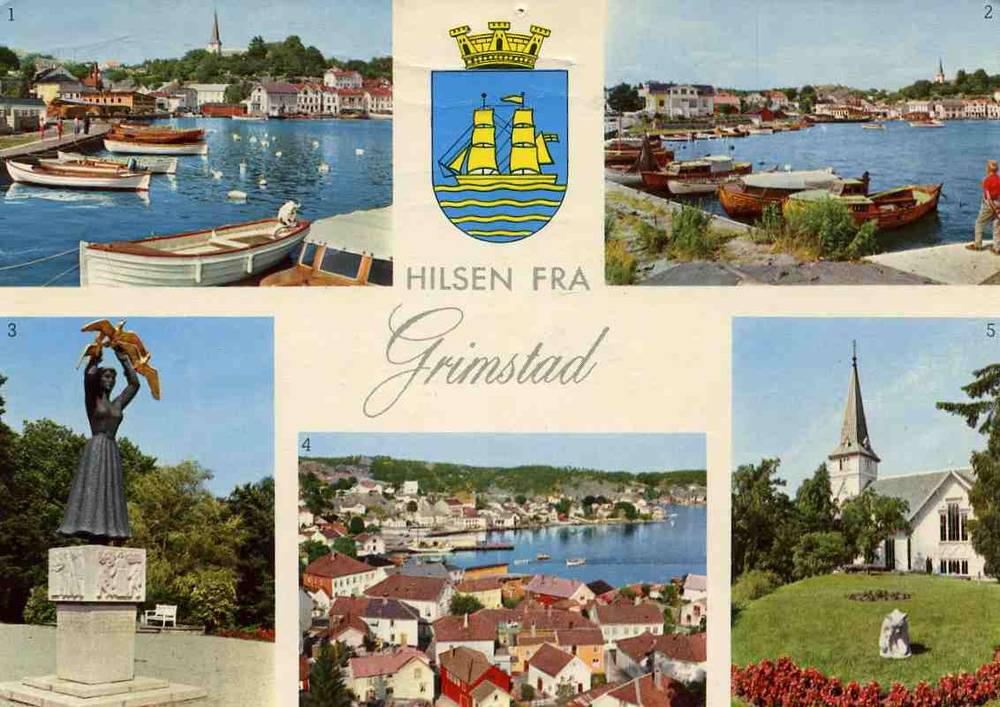 Hilsen fra Grimstad st grimstad 1965