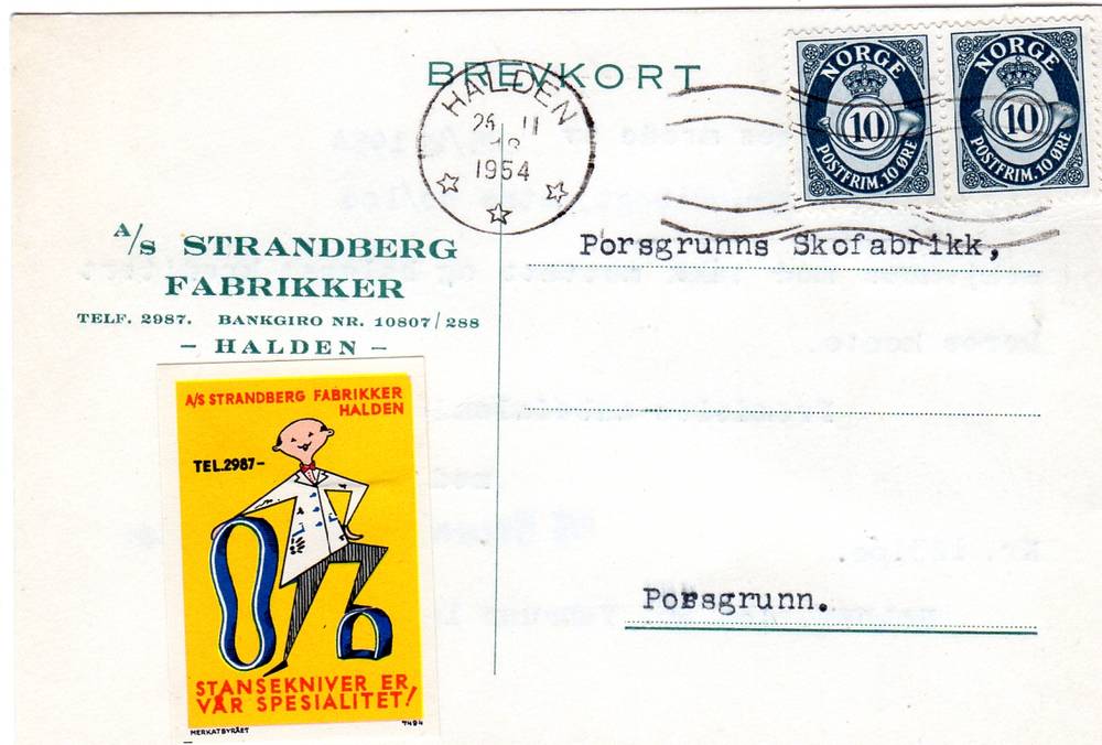 A/S Strandberg fabrikker st Halden 1954