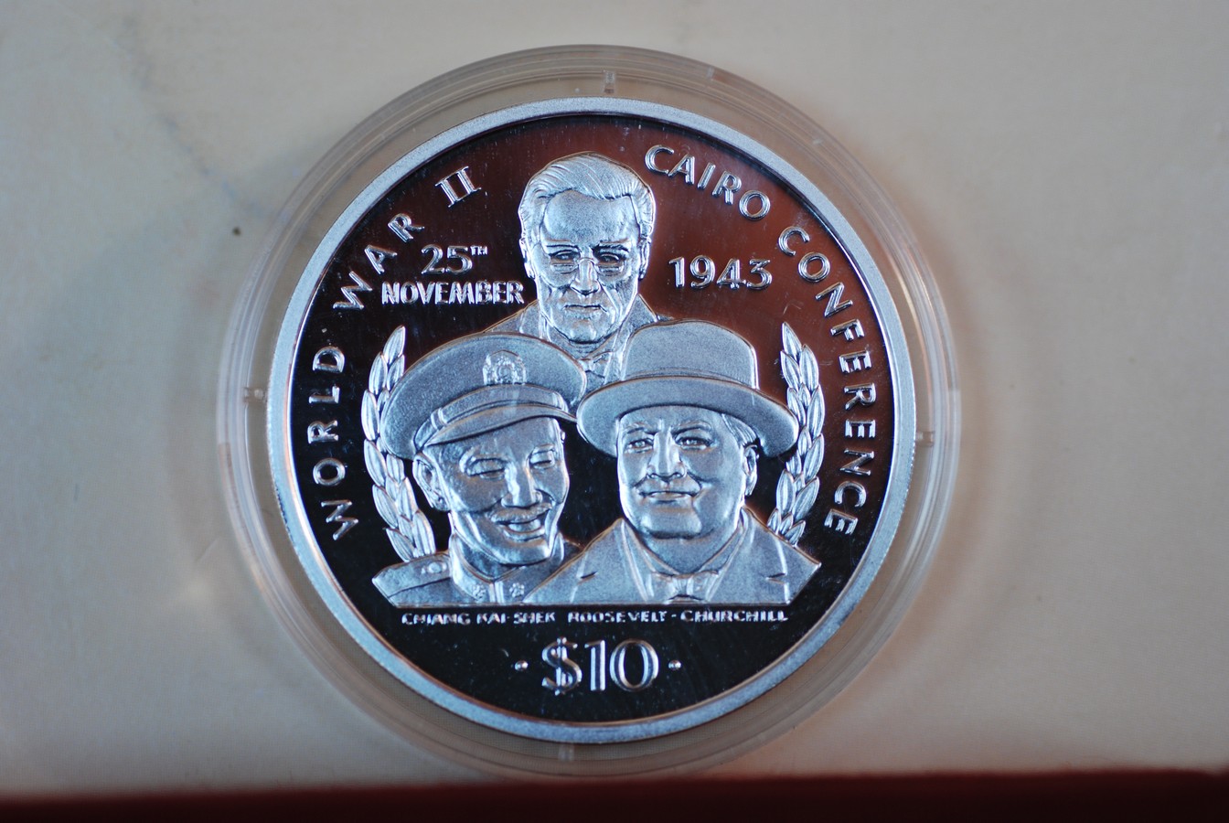 10 dollar world war2 1945 Liberia sølv proof