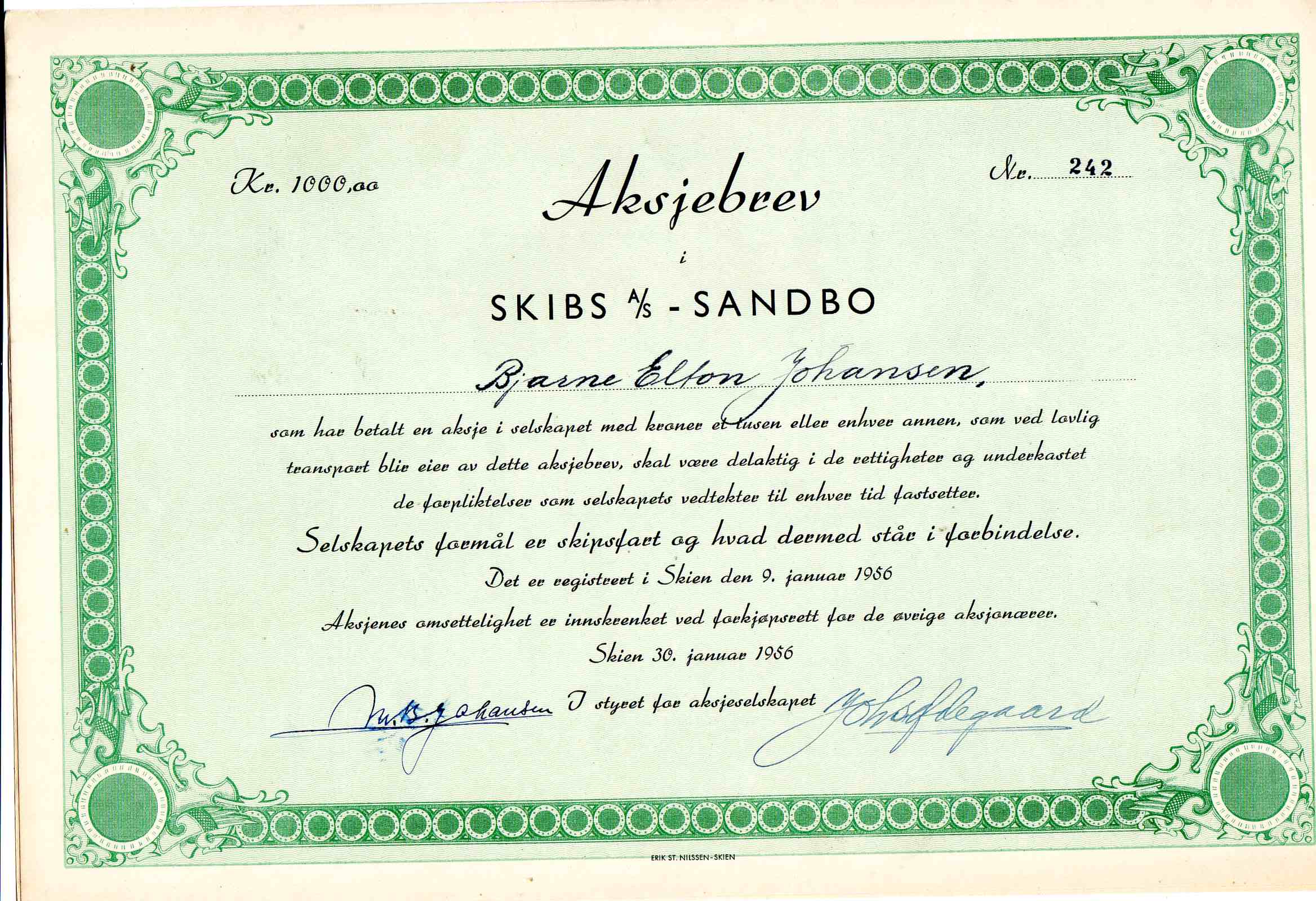Skibs A/S Sandbo Skien 1956