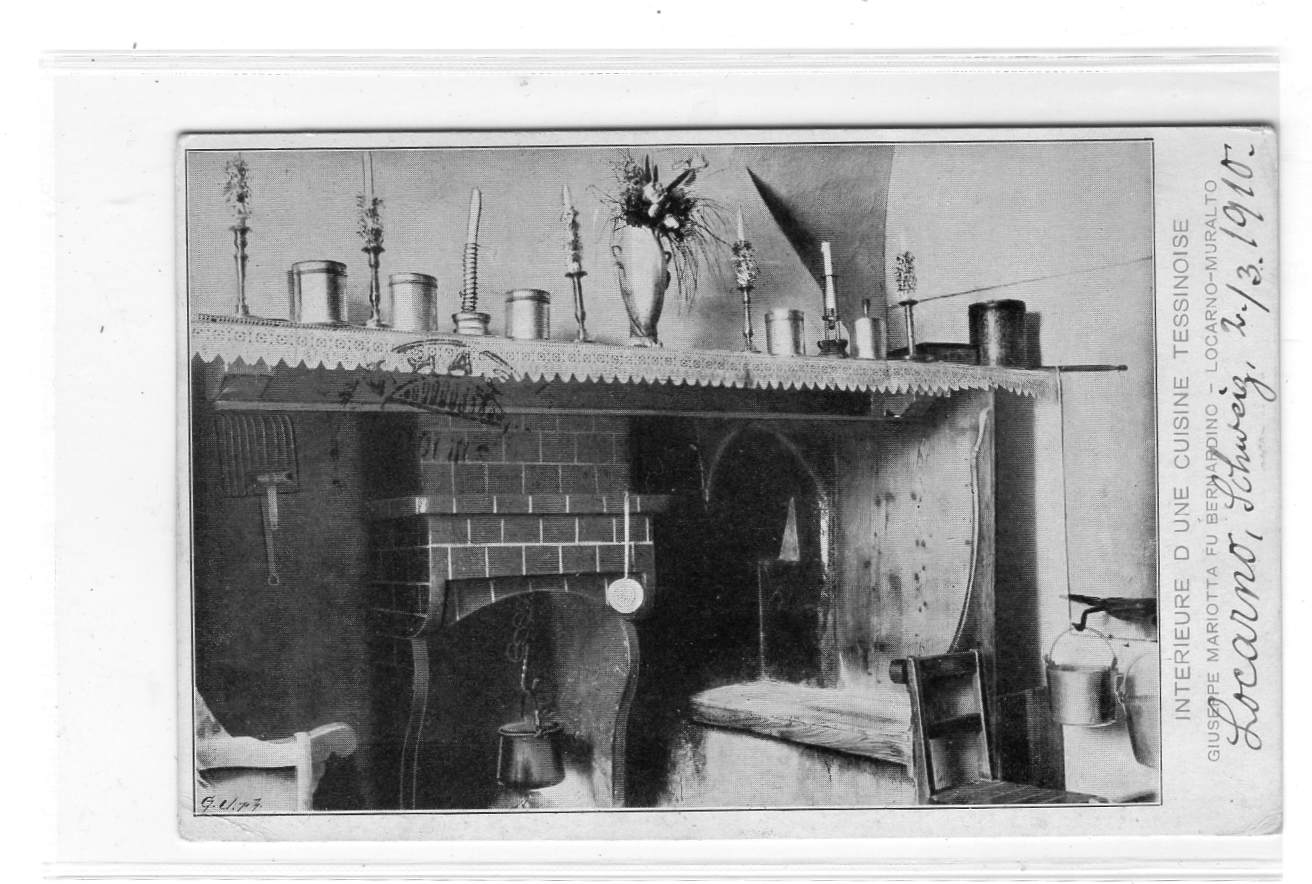 Interieure d"une cuisine Tessinoise  Locarno 1910