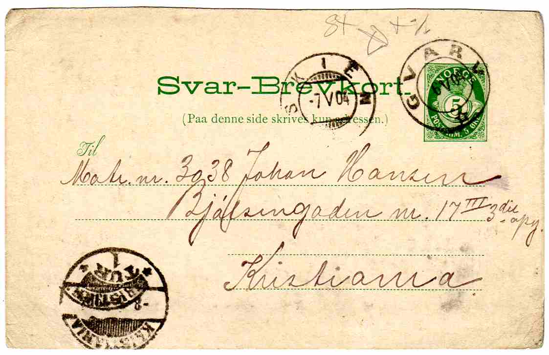 st Gvarv/Skien/Kristiania-Tur 1902