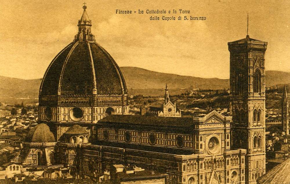 Firenze La catedrale e la Torre della Cupola di S Lorenzo Mugnaini 8377