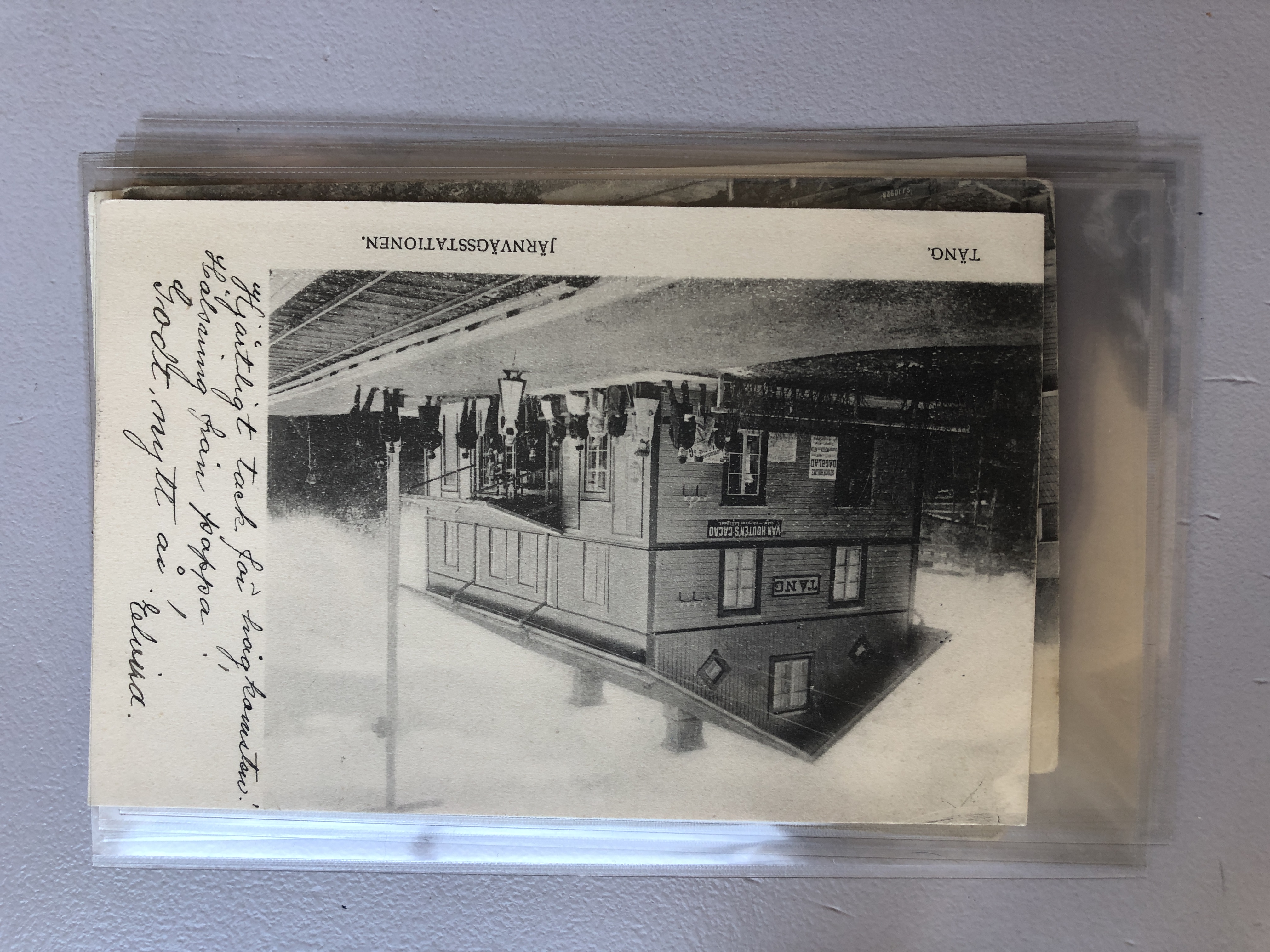 Täng, Järnvägsstationen, brevkort, 1902