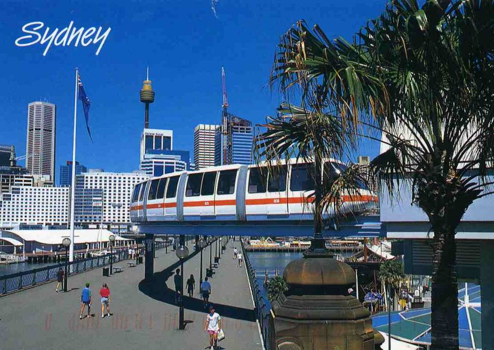 Sydney Monotail crossing Pyrmont bridge at Darling harbour Bartel  2000
