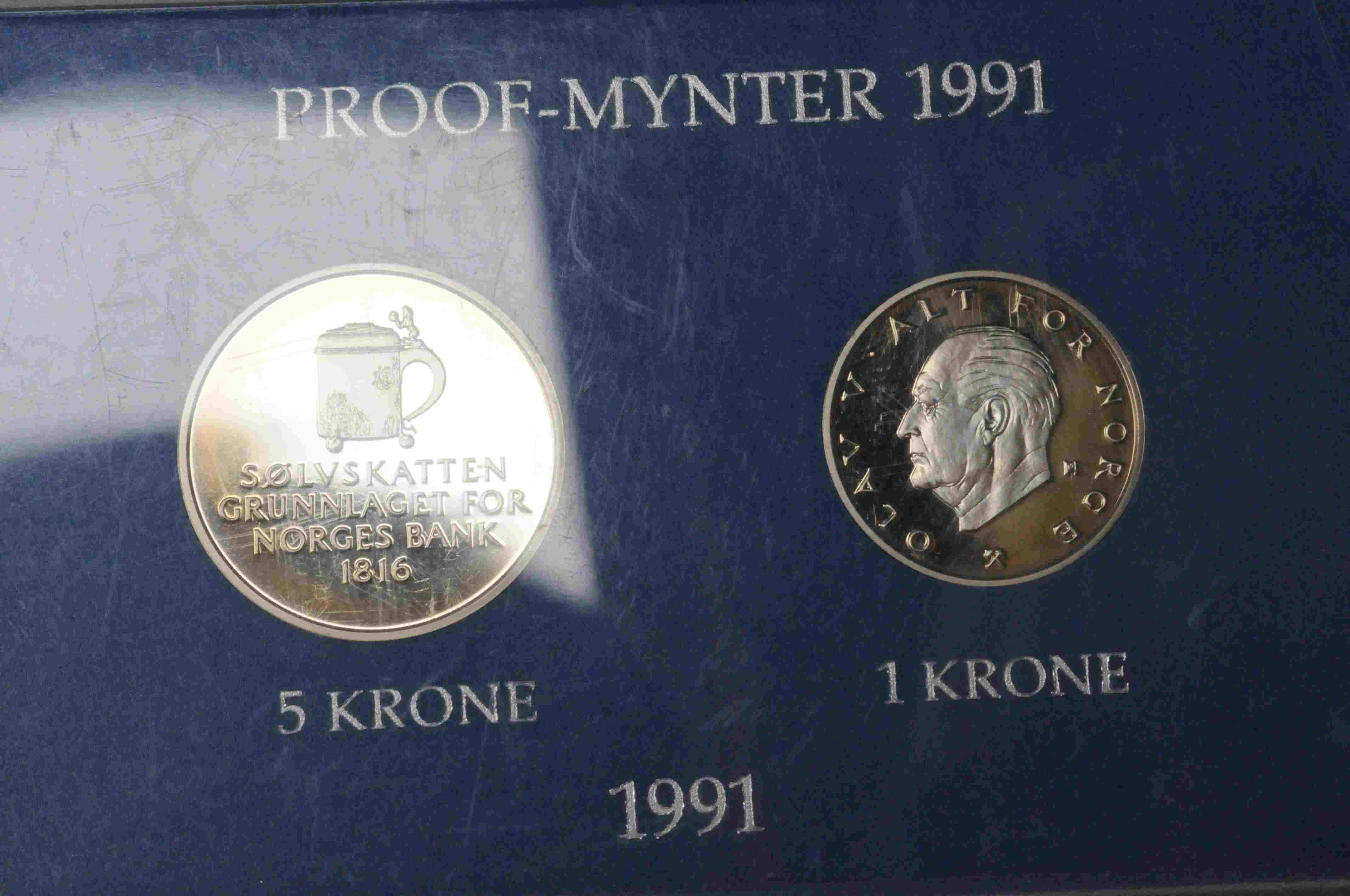 Proof mynter 1991 5kr&1kr