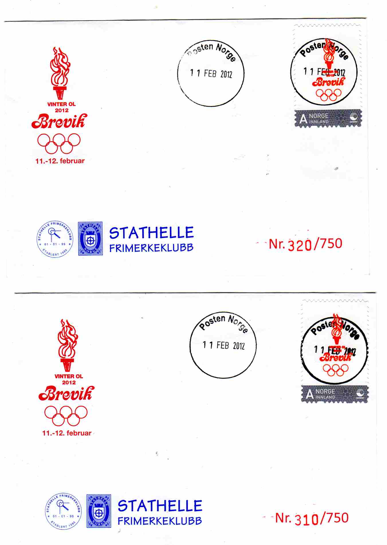 2012 Brevik Vinter-OL 11-12 februar nr 310&320