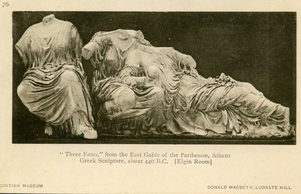 Three Fates from the east gable of parthenon British museum D Macbeth