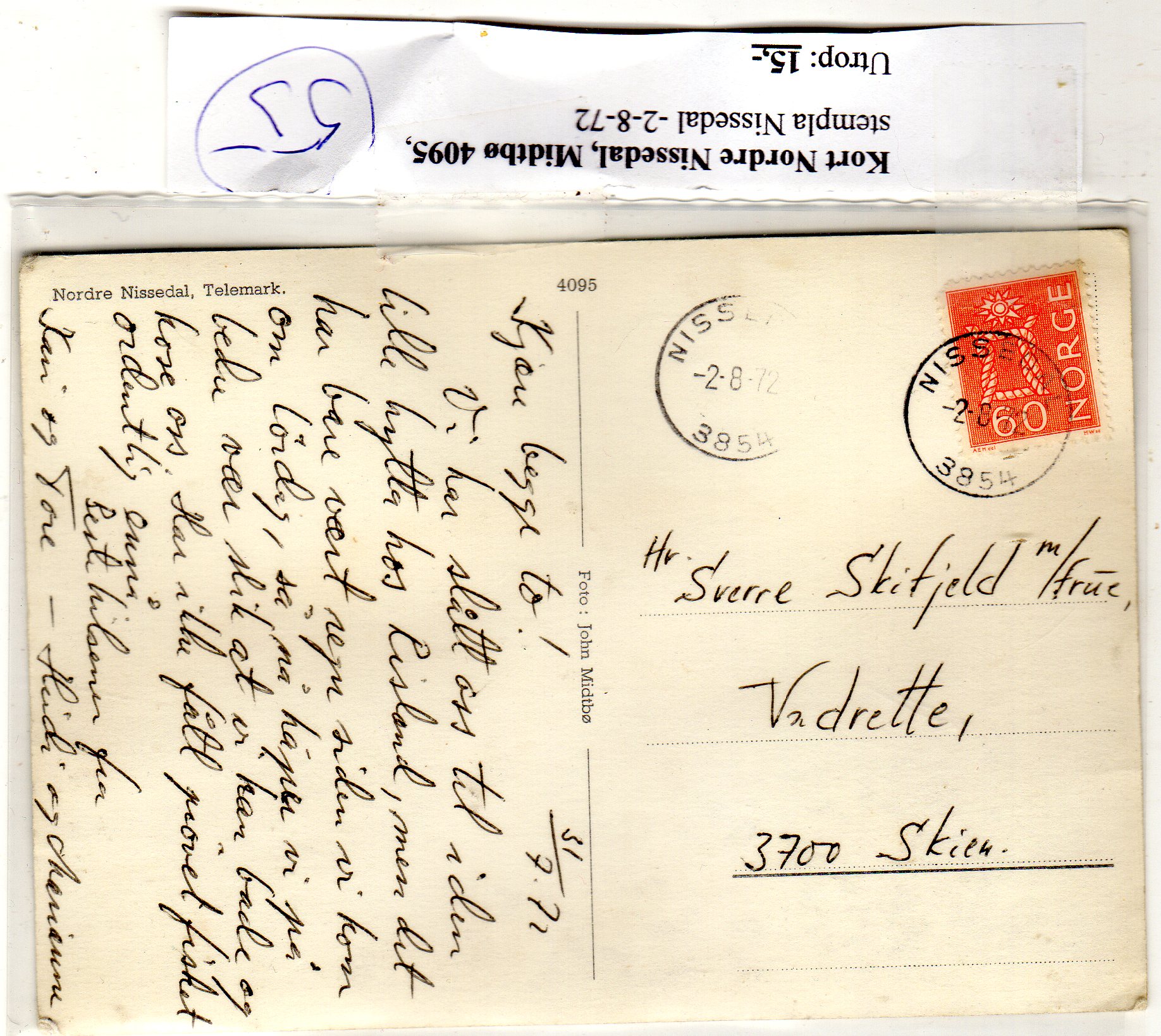 St Nissedal 2/8/72 Nordre Nissedal Midtbø 4095