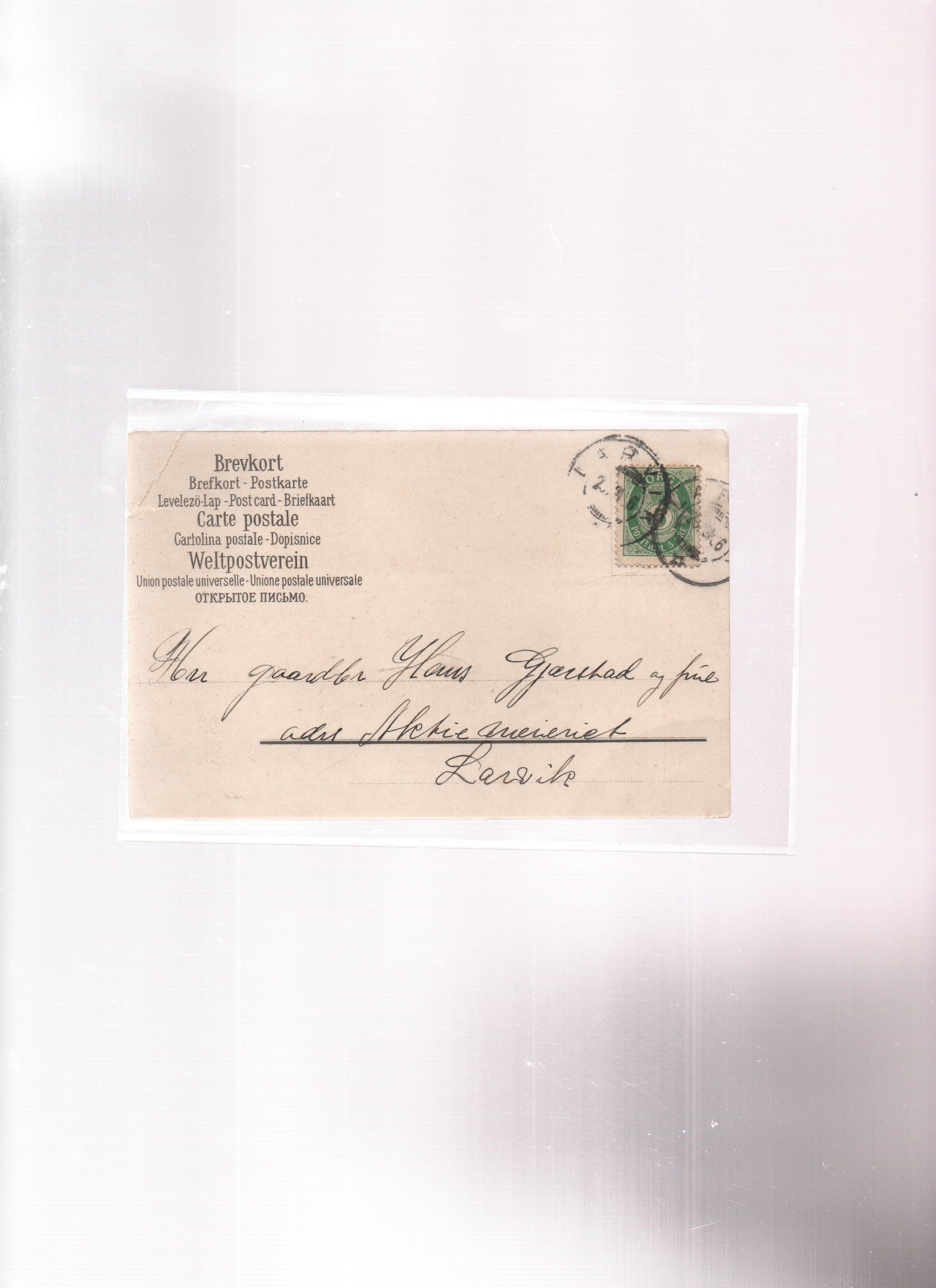 J.F. Nils Hansteen St. Larvik 23.12. 1906 