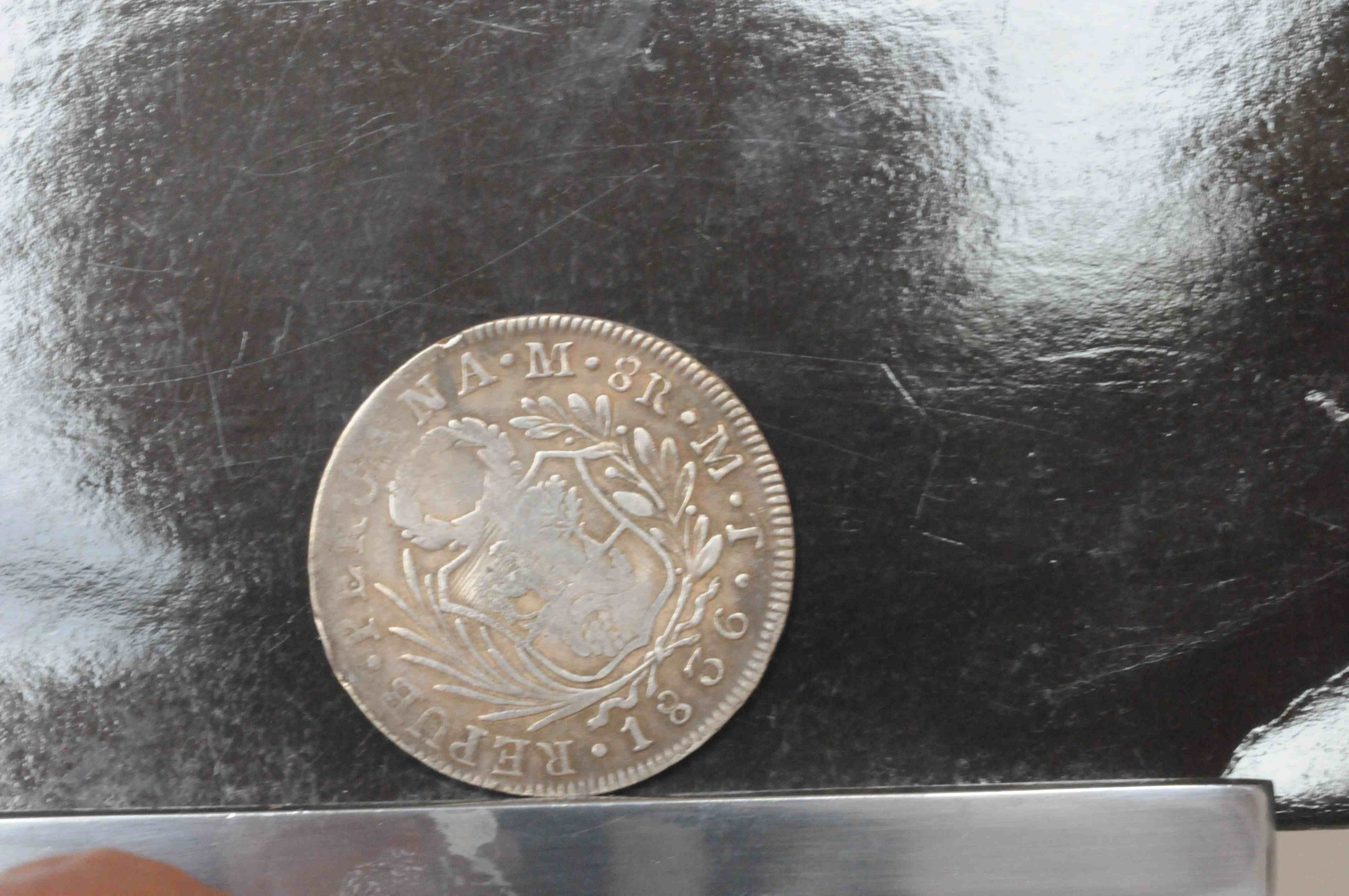 DVI Fredrik VII Daler u år(1849-59) Kontramerket påført senere Peru 8 reales