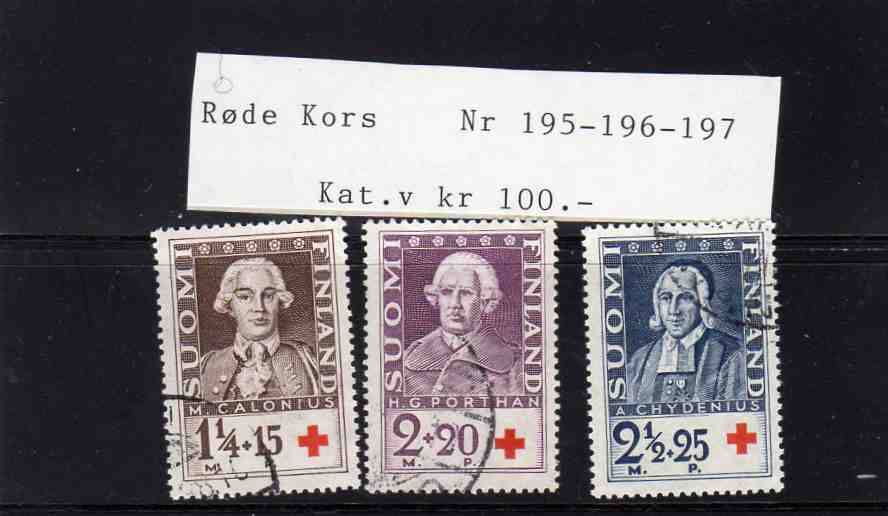 Finland Røde kors AFA 195-197 AFA kr 100