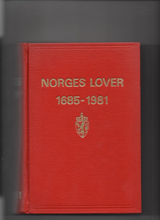 Norges lover 1685-1981, Red. Prof. Sjur Brækhus & Prof. Magnus Aarbakke, Grøndahl 1982 Pen N 