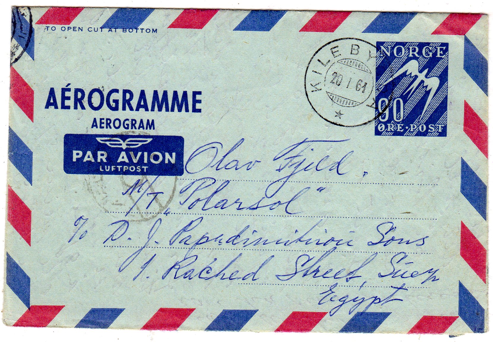 st Kilebygda 20 I 61 nr 3 diverse andre stempler på baksiden