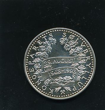 Kongeparets sølvbryllup 1993 kv0 sølv