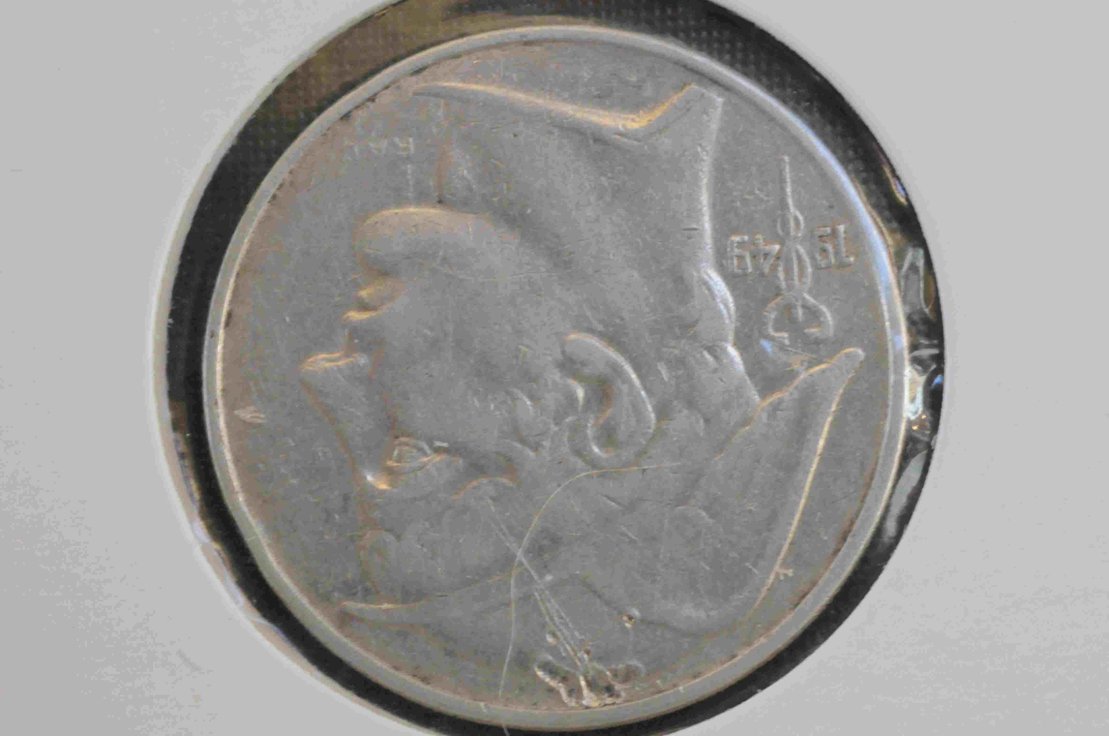Bel 1949 sølv 20F kv 1/1+