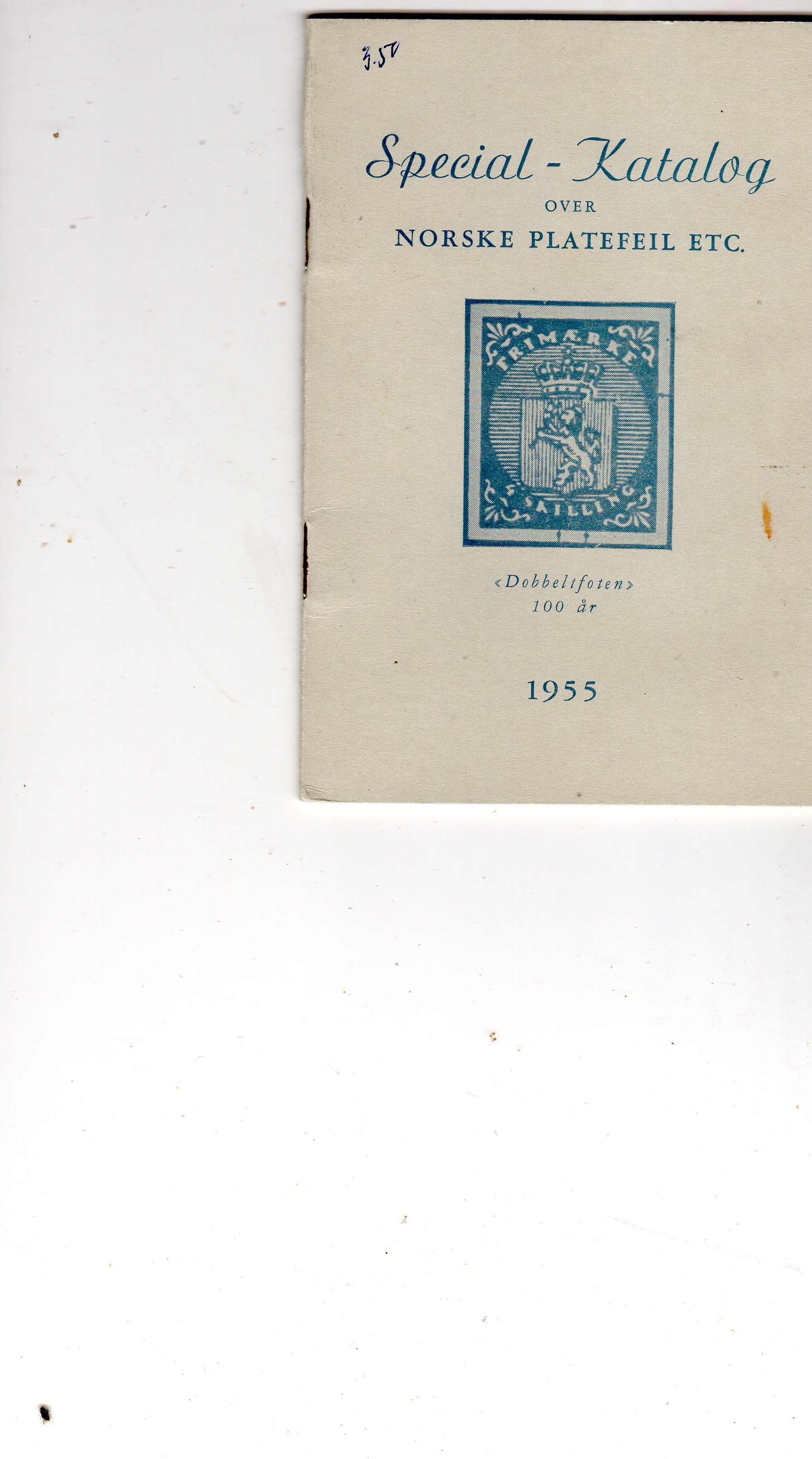 Special-katalog over norske platefeil etc 1955