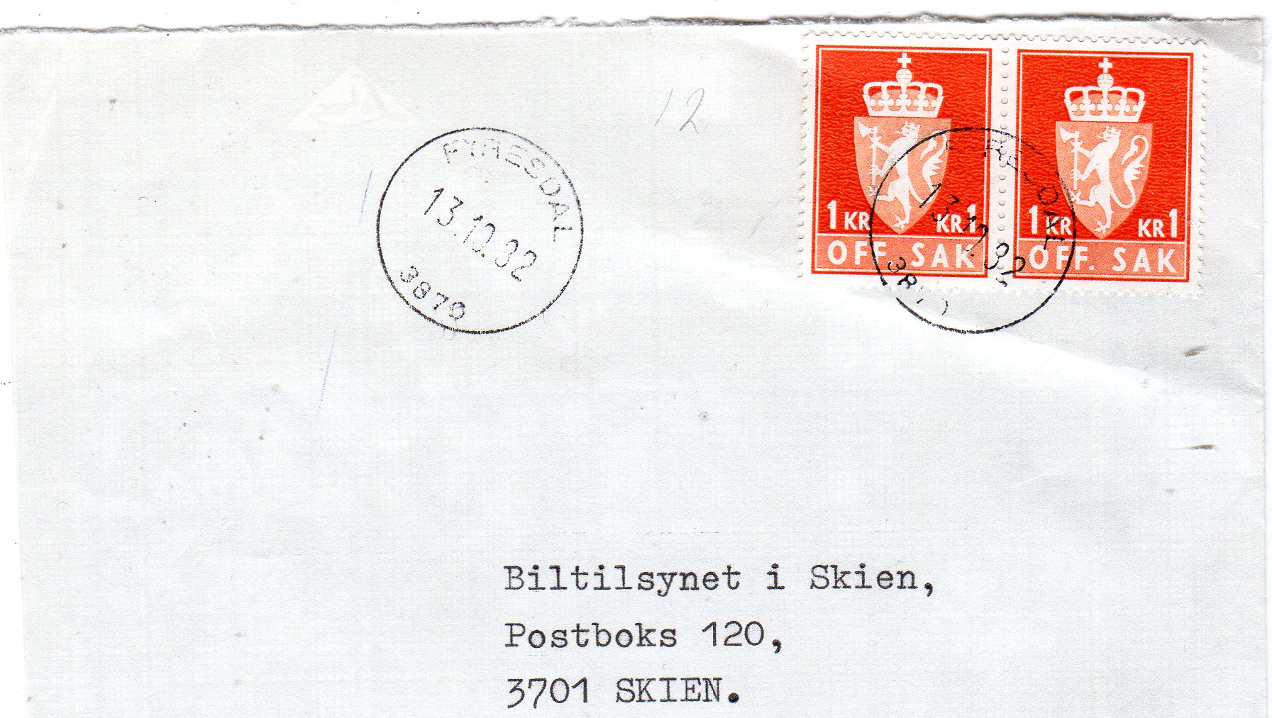 st Fyresdal nr 12 -13/10/82