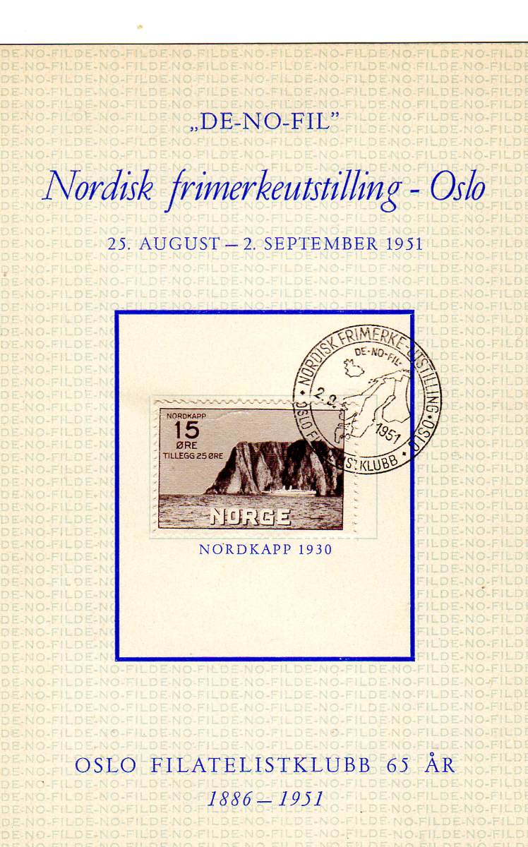 DE-NO-Fil Nordisk frimerkeutstilling Oslo 1951 HK 1200