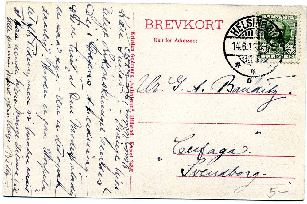 Kristian Gudmund "Kulavleren"24325" st Helsingør 1911 Fredriksborg slot(Soldaternes hejmkomst)