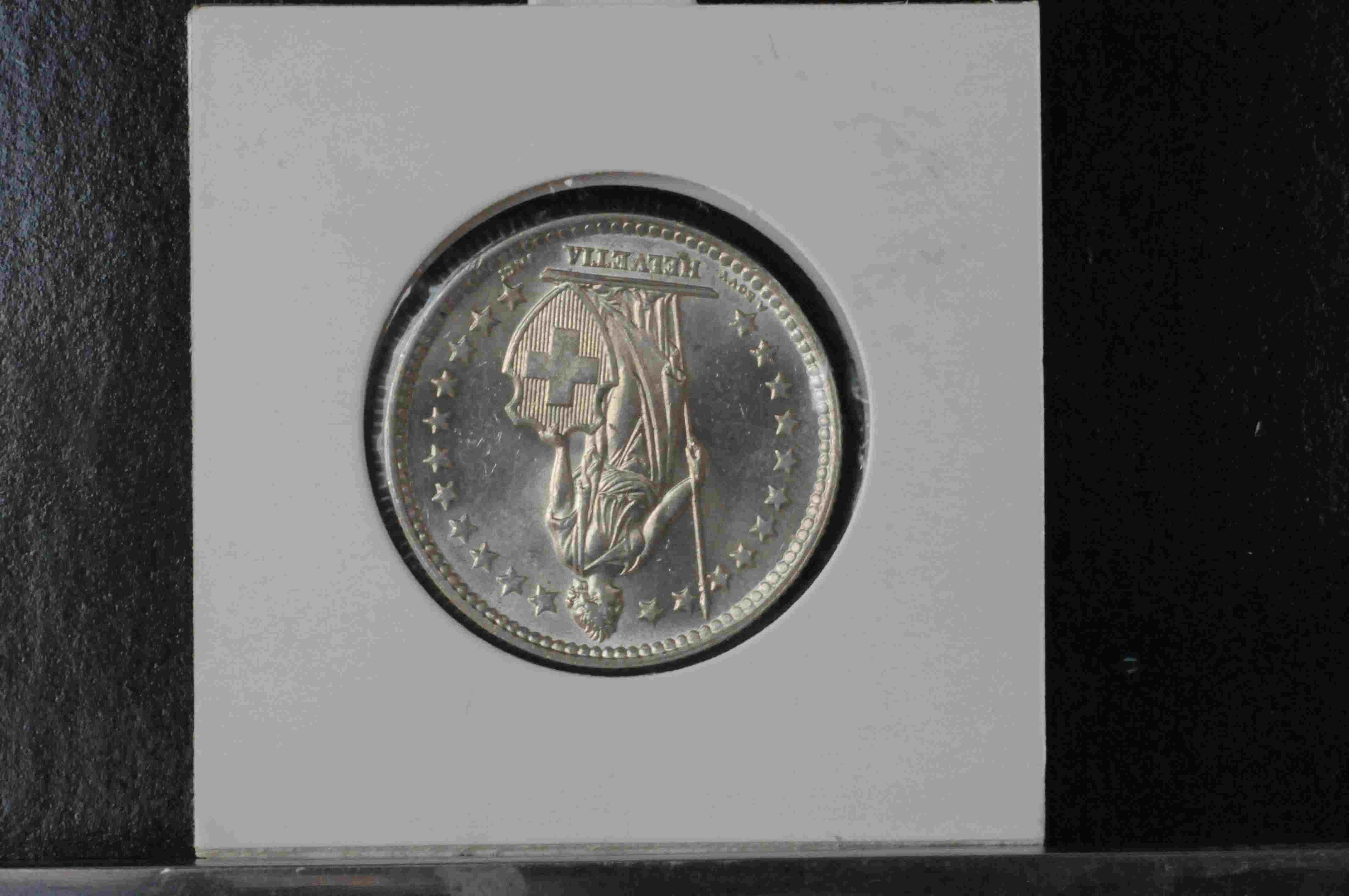 Sveits 2 Fr 0,835 sølv 1963 kv01