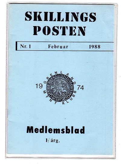 Skillingsposten nr 1 august 1988 Grenland myntklubb