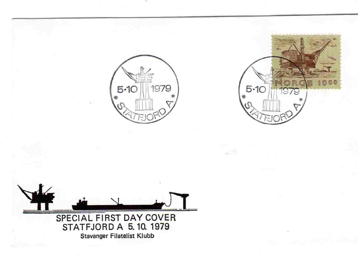 FDC st Statfjord 1979 Stavanger filatelist