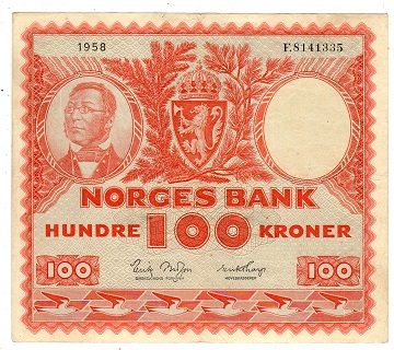 100 kr 1958 en svak brett kv o1+