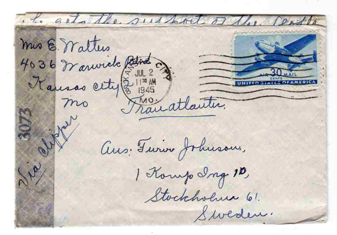 st kansas 1945 med brev  3073
