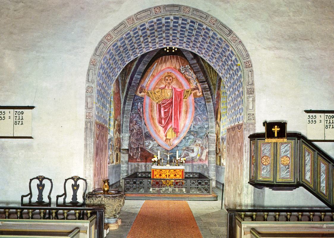 Interiør av Stiklestad kirke Aune F 3369-7