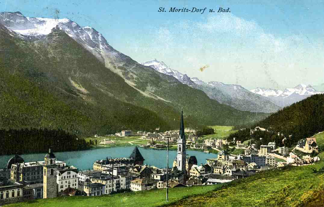St Motitz-Dorf und Bad st ditto 1913  no 147 Engadin