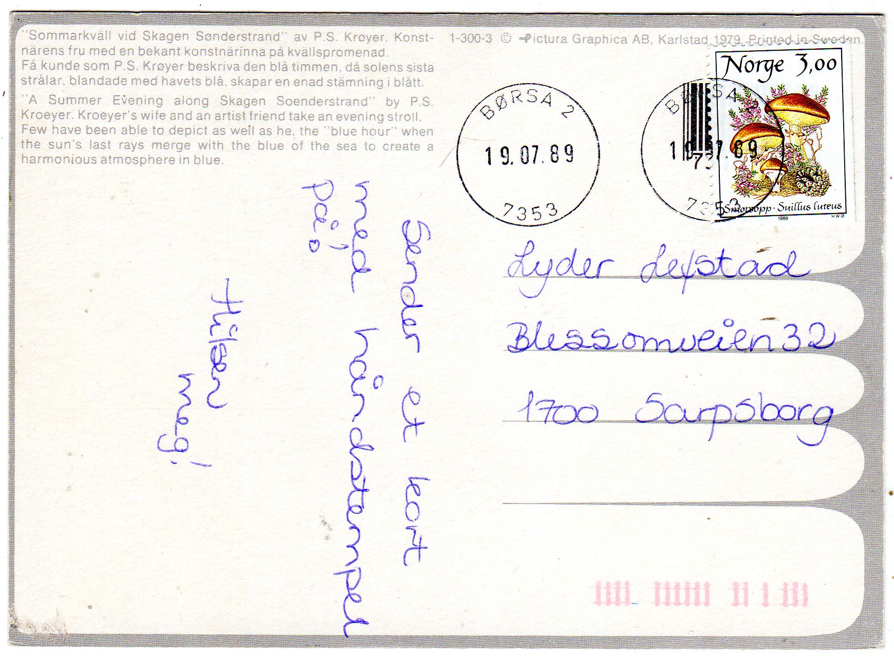 Pictura Graphica AB 1979 P. S. Krøyer St. 19.07. 1989 Børsa 2       