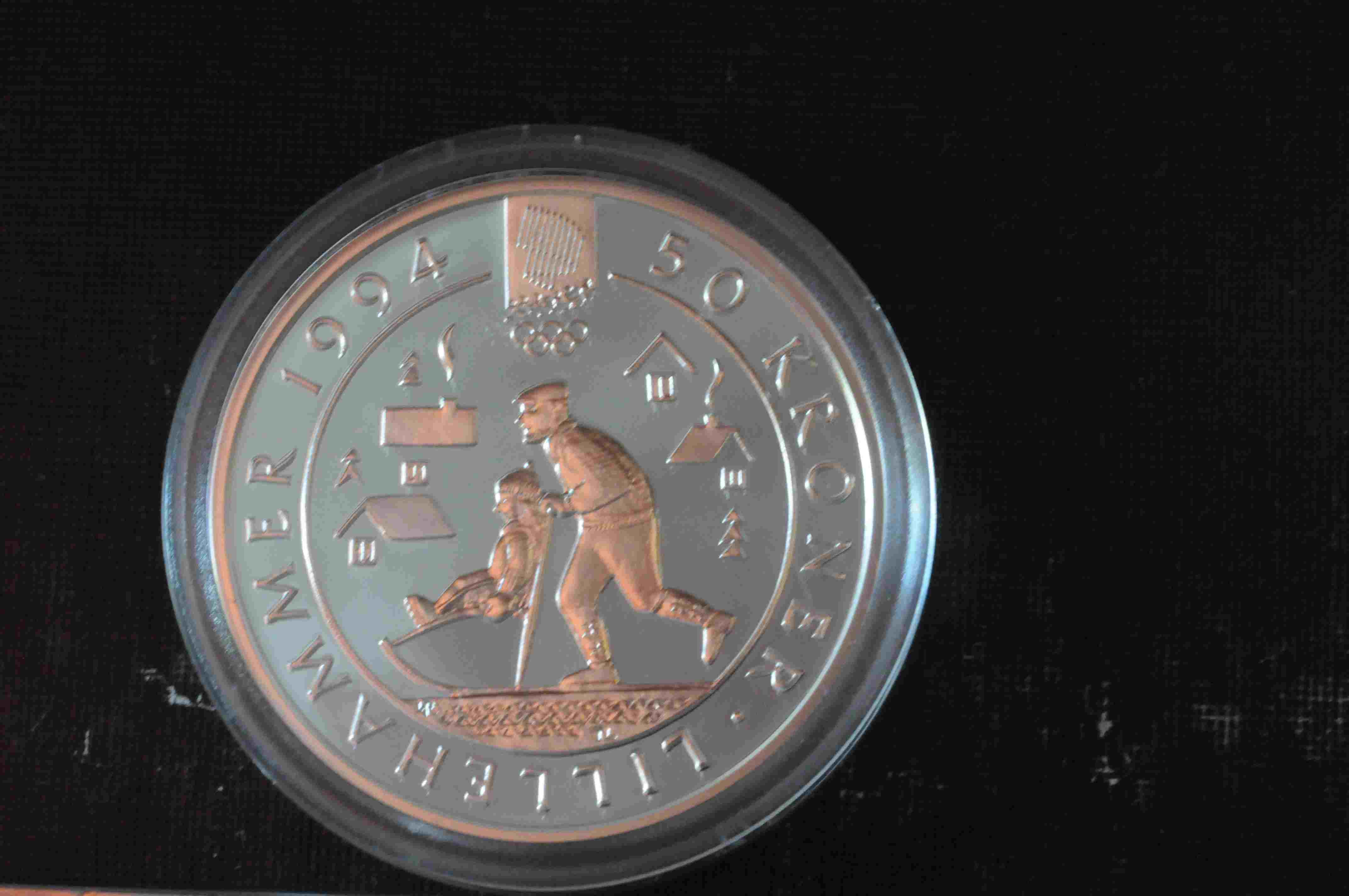 Bestefar og barn Ol mynt nr 3 sølv proof 925/1000 16.85g 50 kr