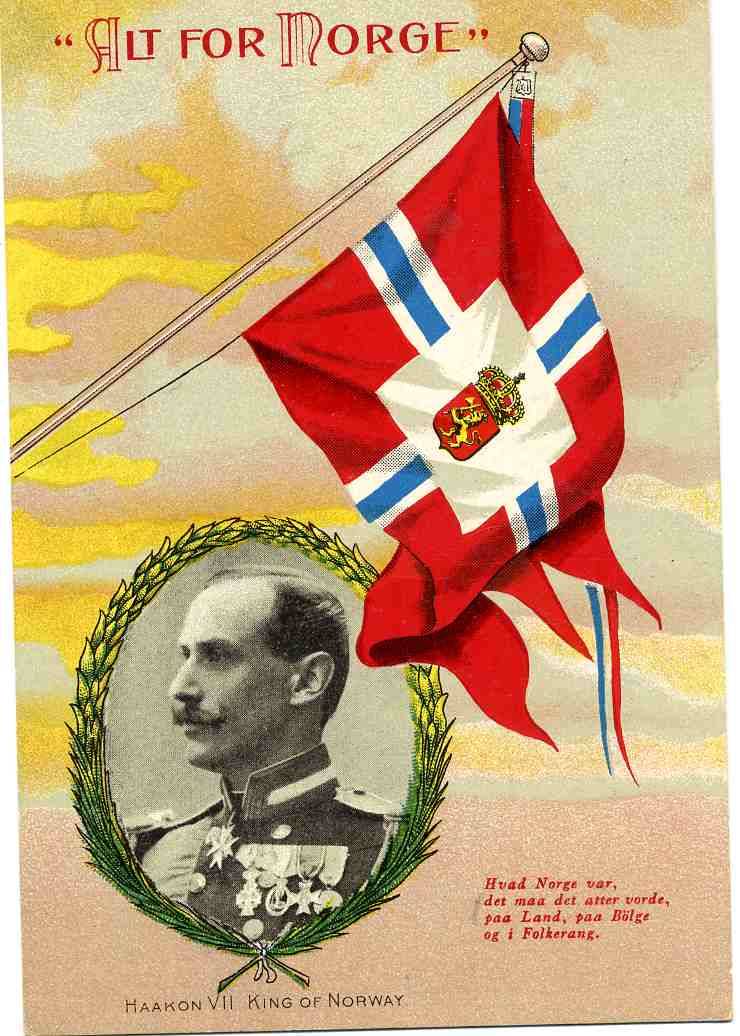 Brevkort Alt for Norge Haakon VII ubrukt