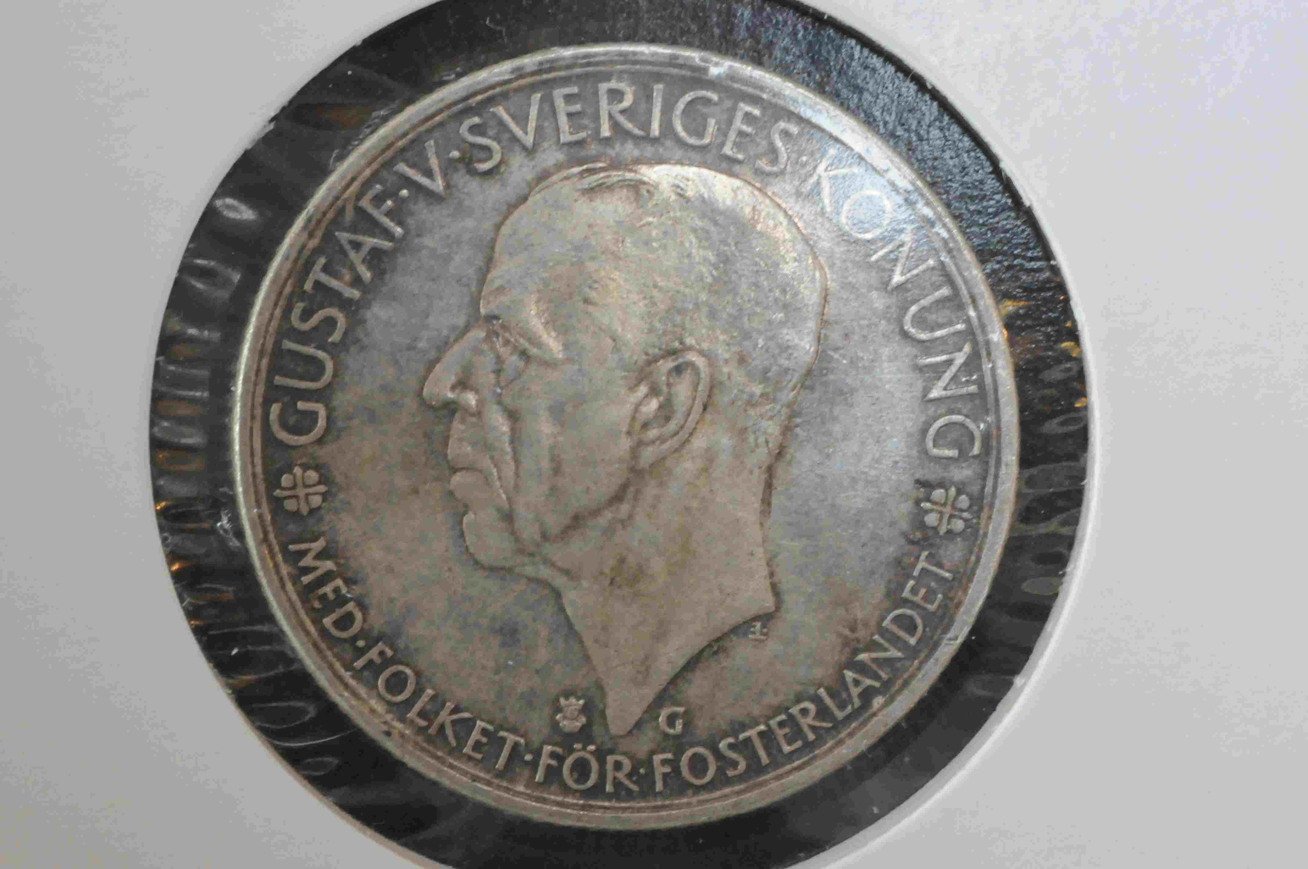 Sve 5 kr sølv 1935jub kv1+