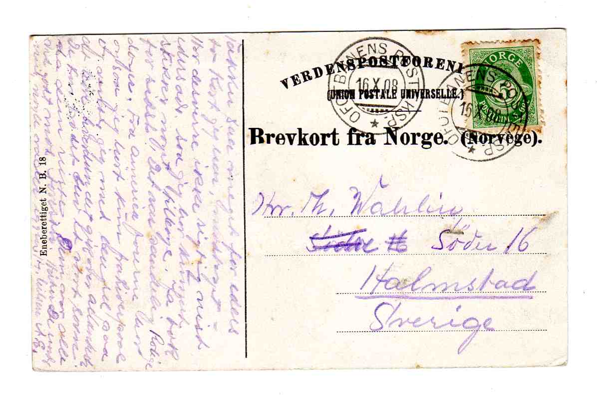 Udsigt ved Bruns vannbasseng Narvik st Ofotbanens posteksp 1908 NB nr 18