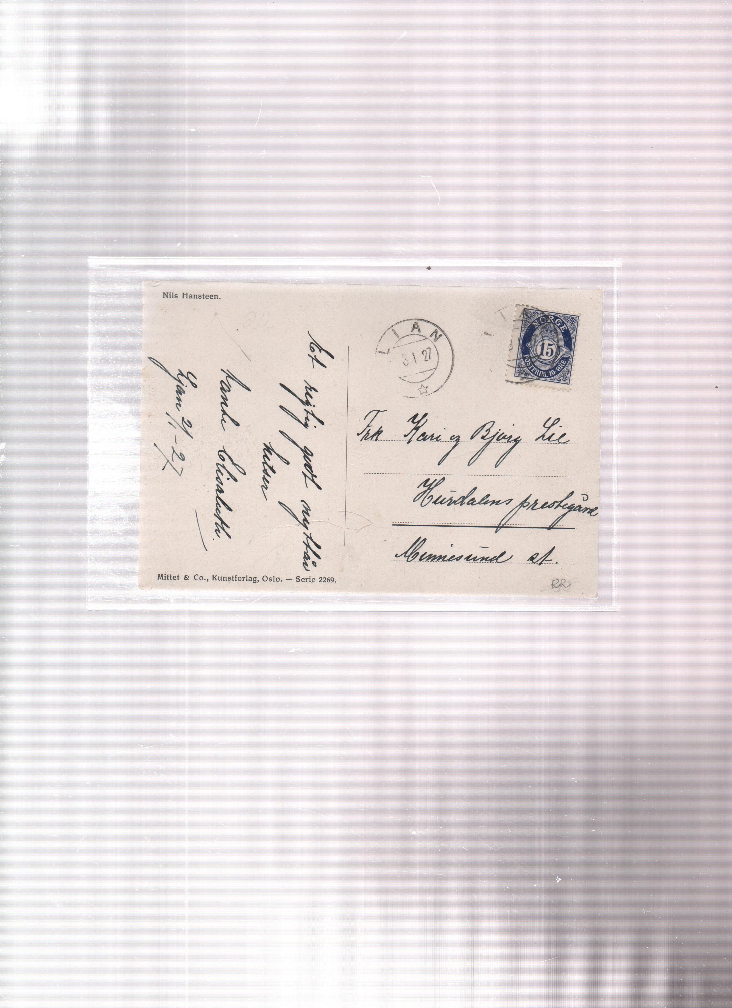 Mittet Nils Hansteen St. 3.1. 1927 Lian 