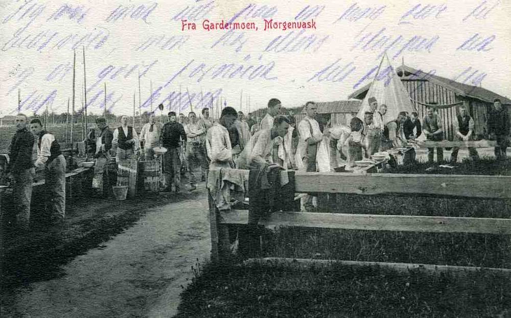 Fra gardermoen Morgenvask NK 1050 st feltpostkontoret Gardermoen 1911
