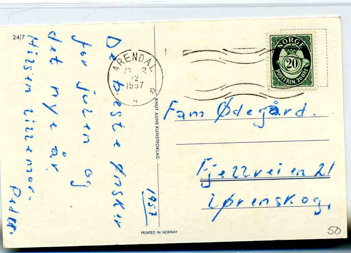 G Bratlie st Arendal 1957 Aune 24/7