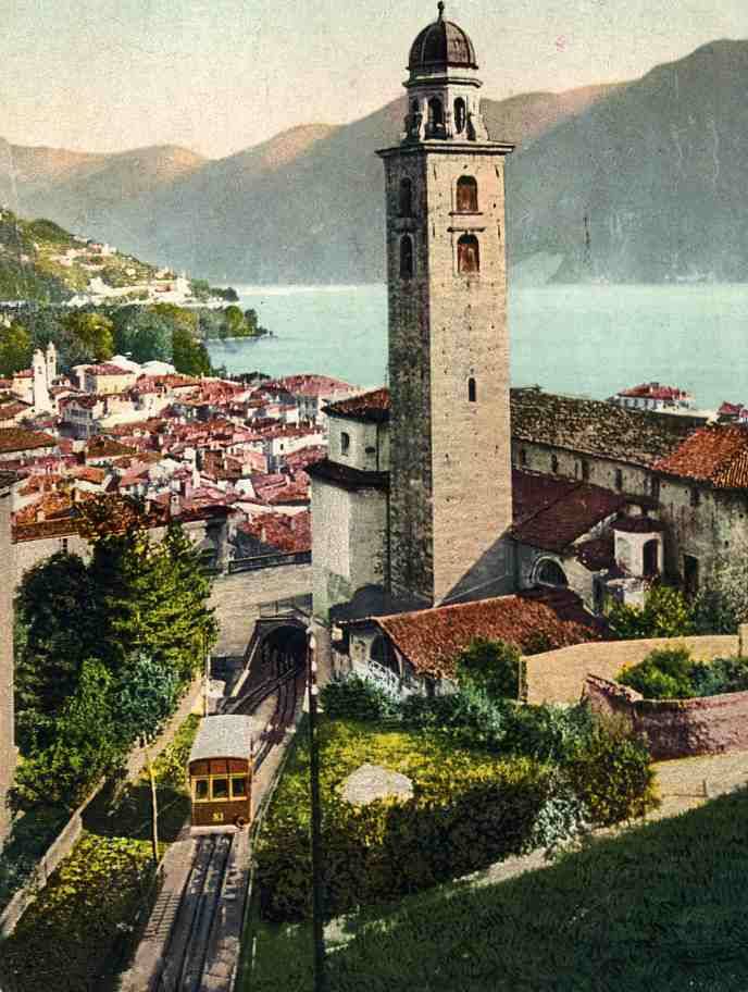 7422 Lugano Cattedrale S Laurenzo e funicolare  st Lugano 1906