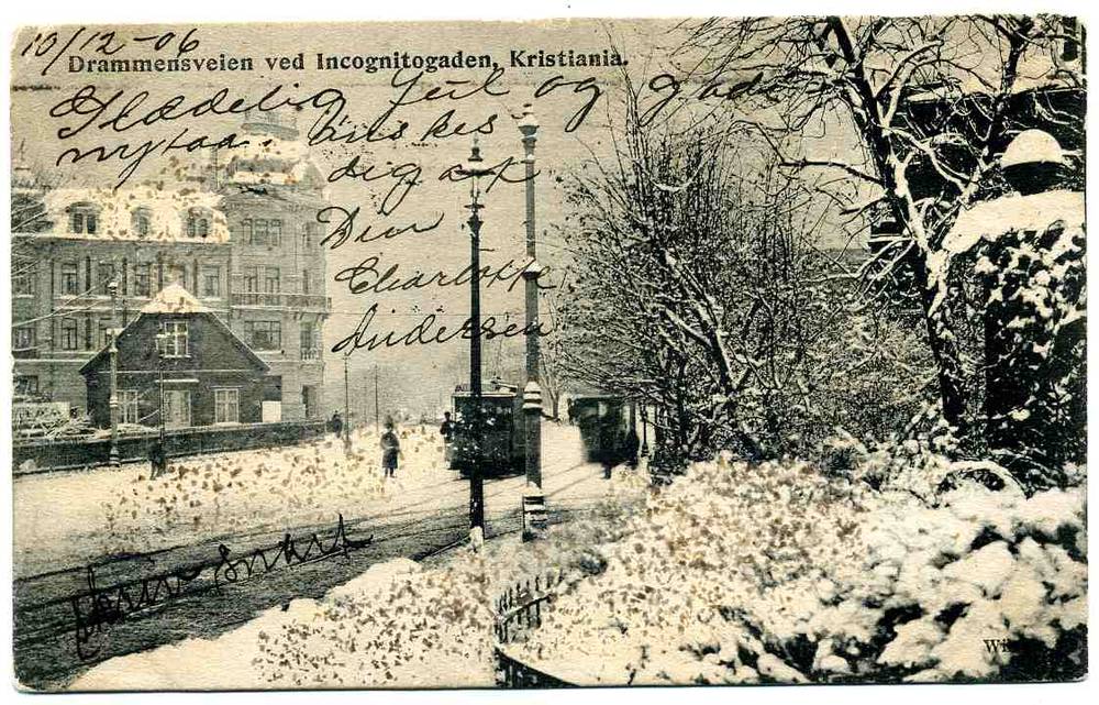 Drammensveien ved incognitogaden,Kristiania st 1906 Peter Alstrup