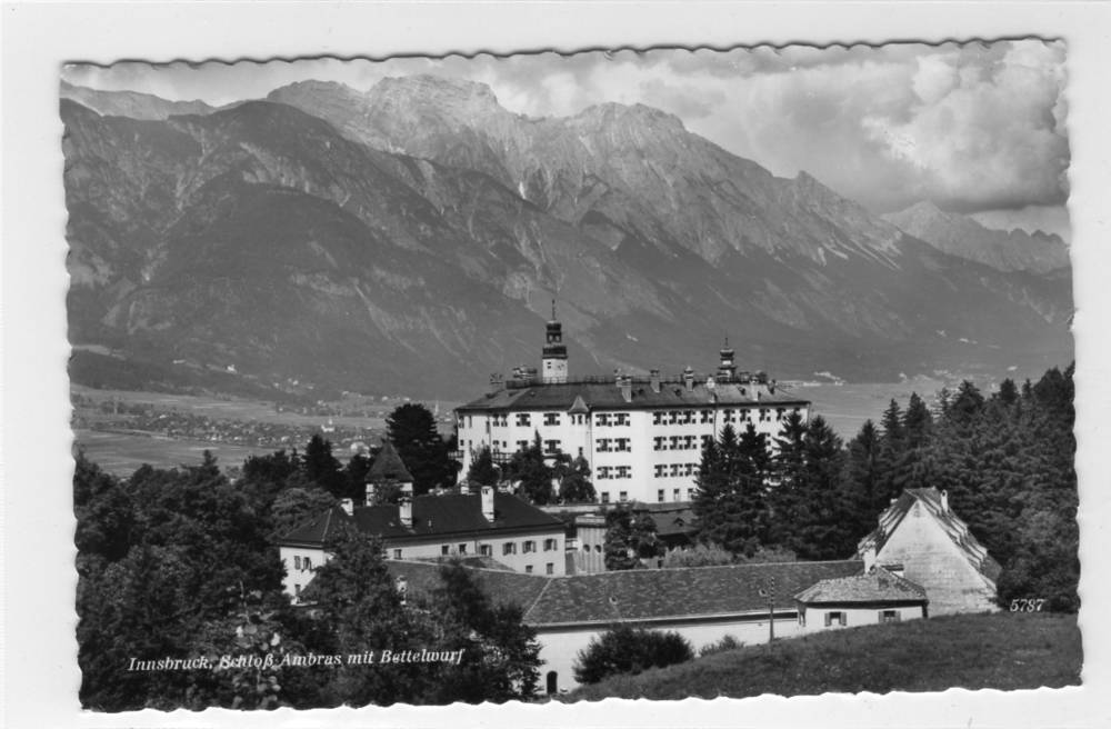 Innsbruck Schloss Ambras mit Bettelwurf Tiroler kunstverlag
