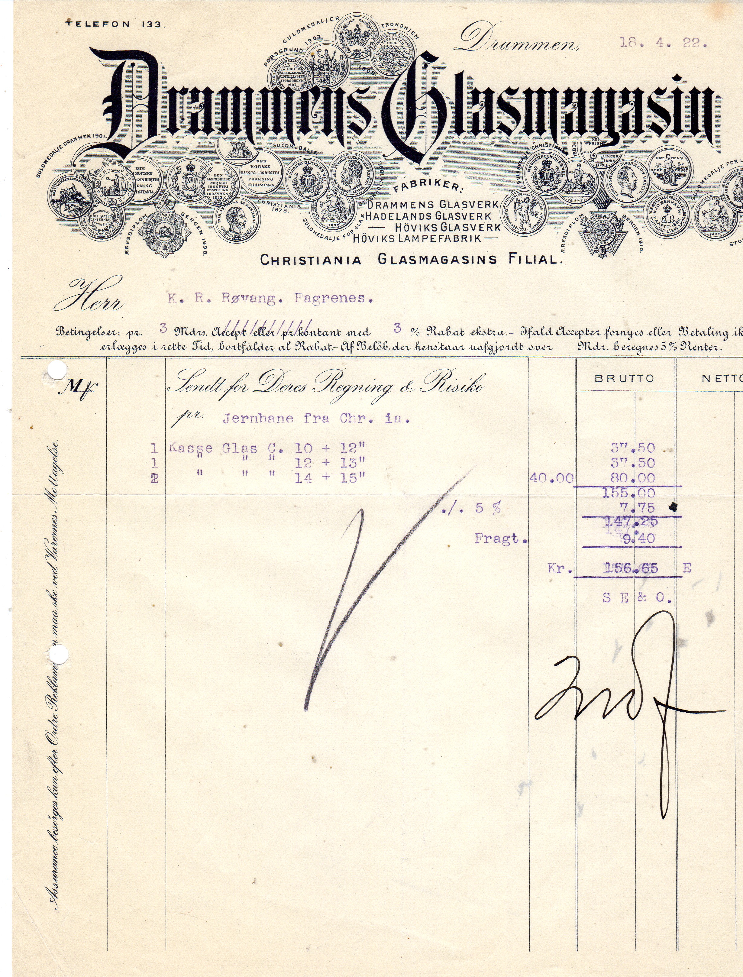 Drammens glasmagasin 1922