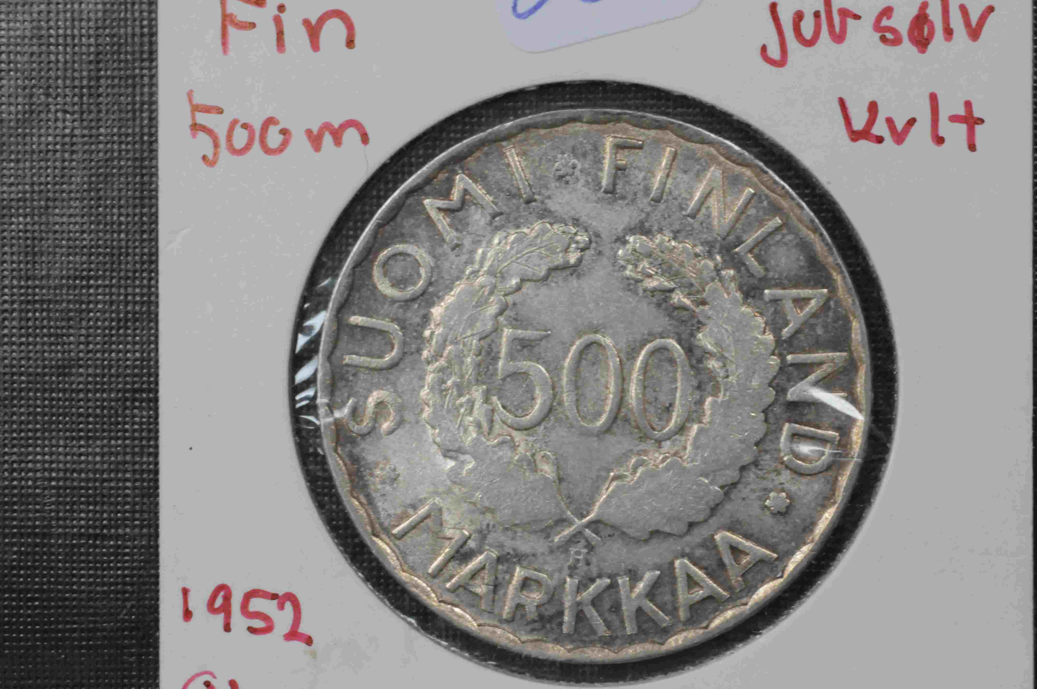 Fin 500M jub sølv kv1/1+  1952 olympiade