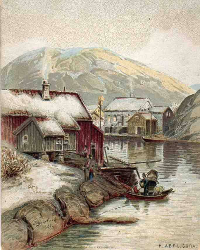 Kartongkort  H Abel 1891 Johan Nielsen