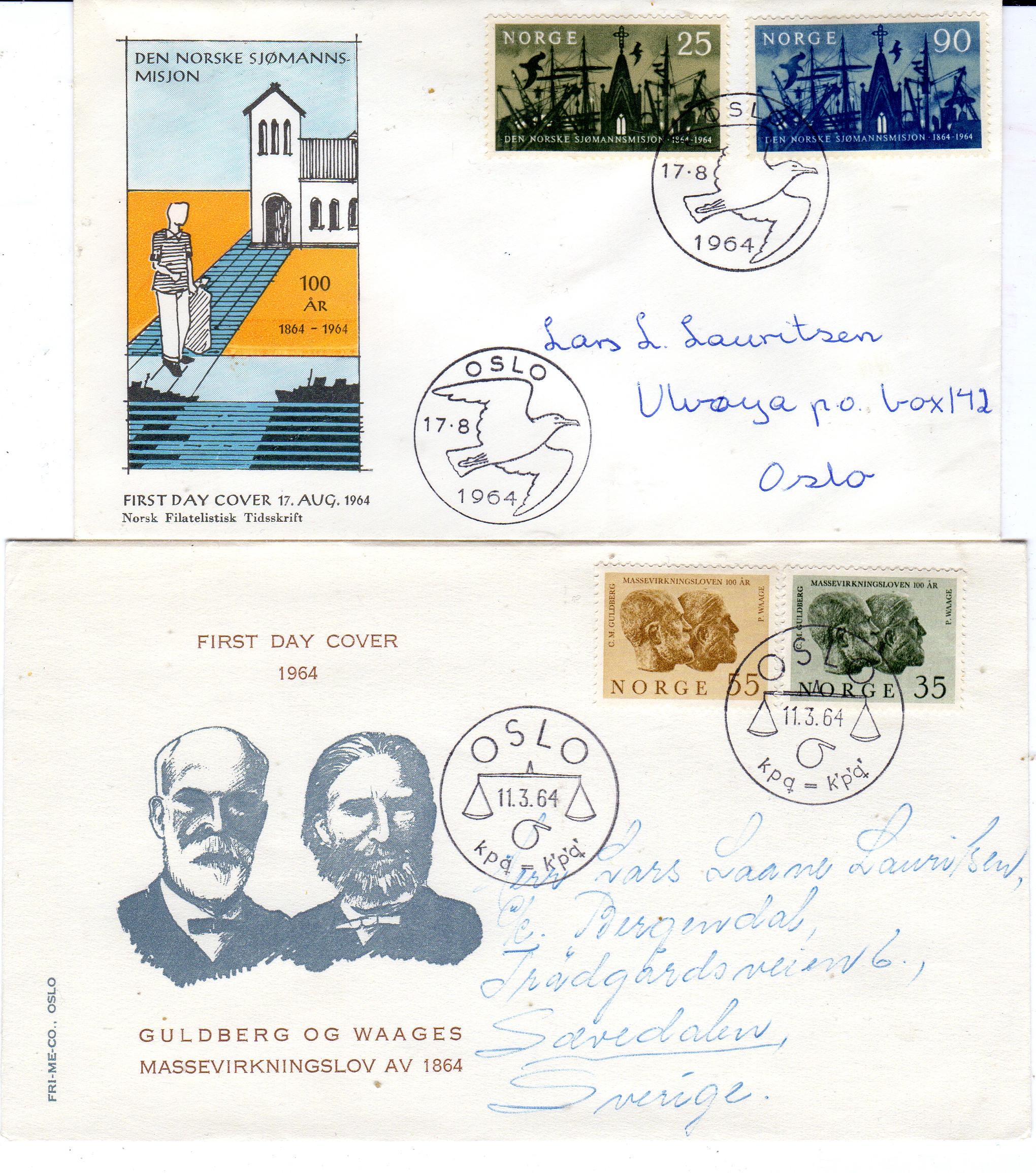 FDC 18/8/1964&11/3/1964