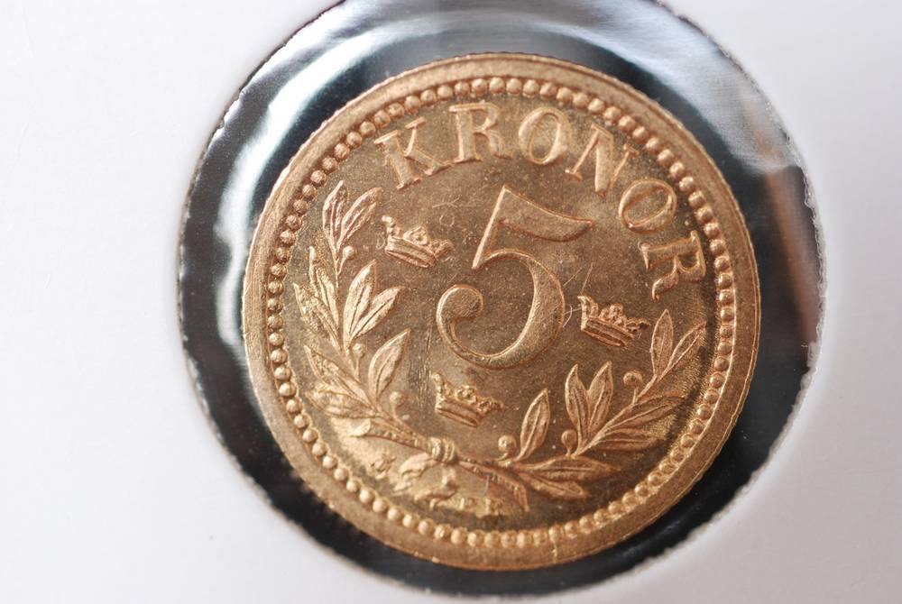 1899 5 kr gull svensk kv 0/01